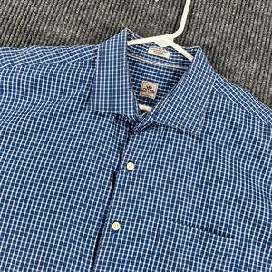 Peter Millar Shirt Mens 2XL XXL Blue Check Long Sleeve Button Up Casual Dress